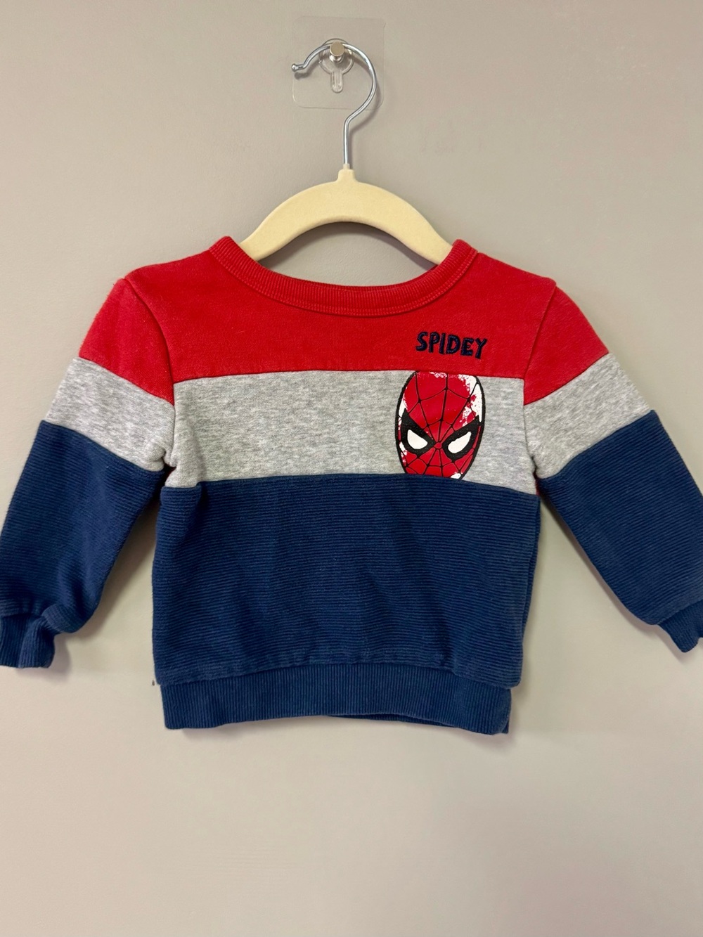 Marvel Spidey Colorblock Sweatshirt - Red, Gray & Navy